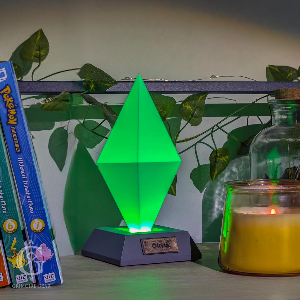 Sims Plumbob Desk Lamp, selection of colours for moods Gamer Room Decor
